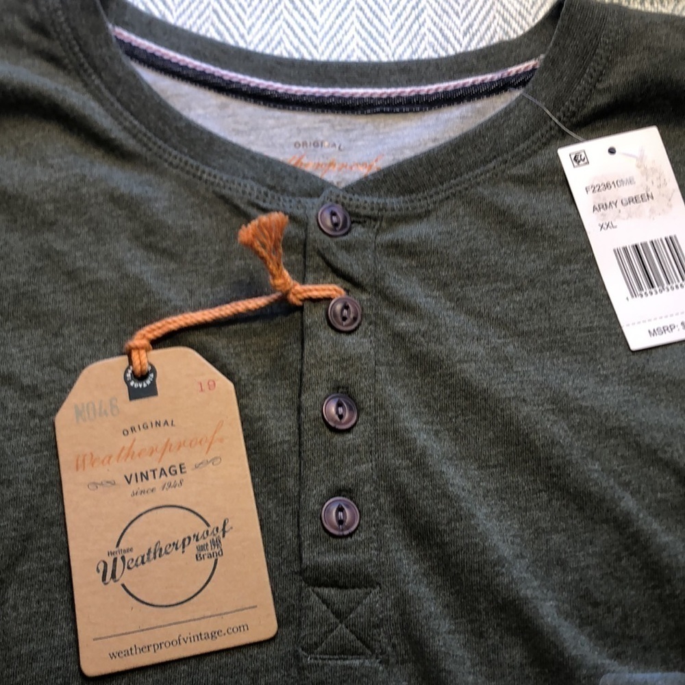 NWT Weatherproof Vintage Henley XXL Soft Pit to Pit ~ 25 1/4" Cotton Blend Soft - Picture 12 of 14